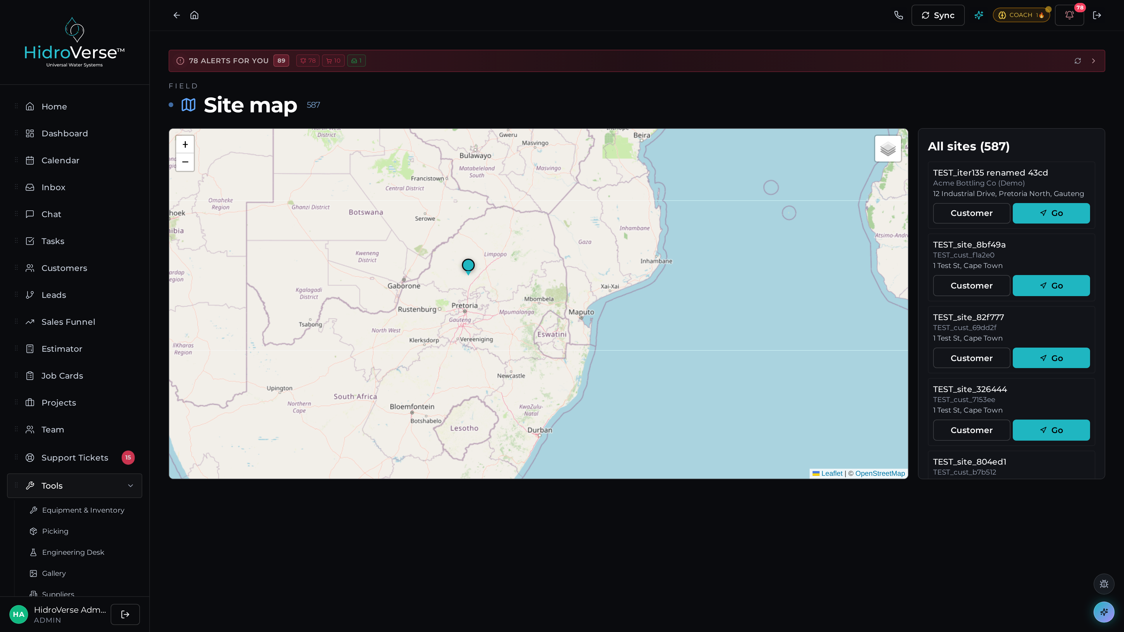 GPS tracking map