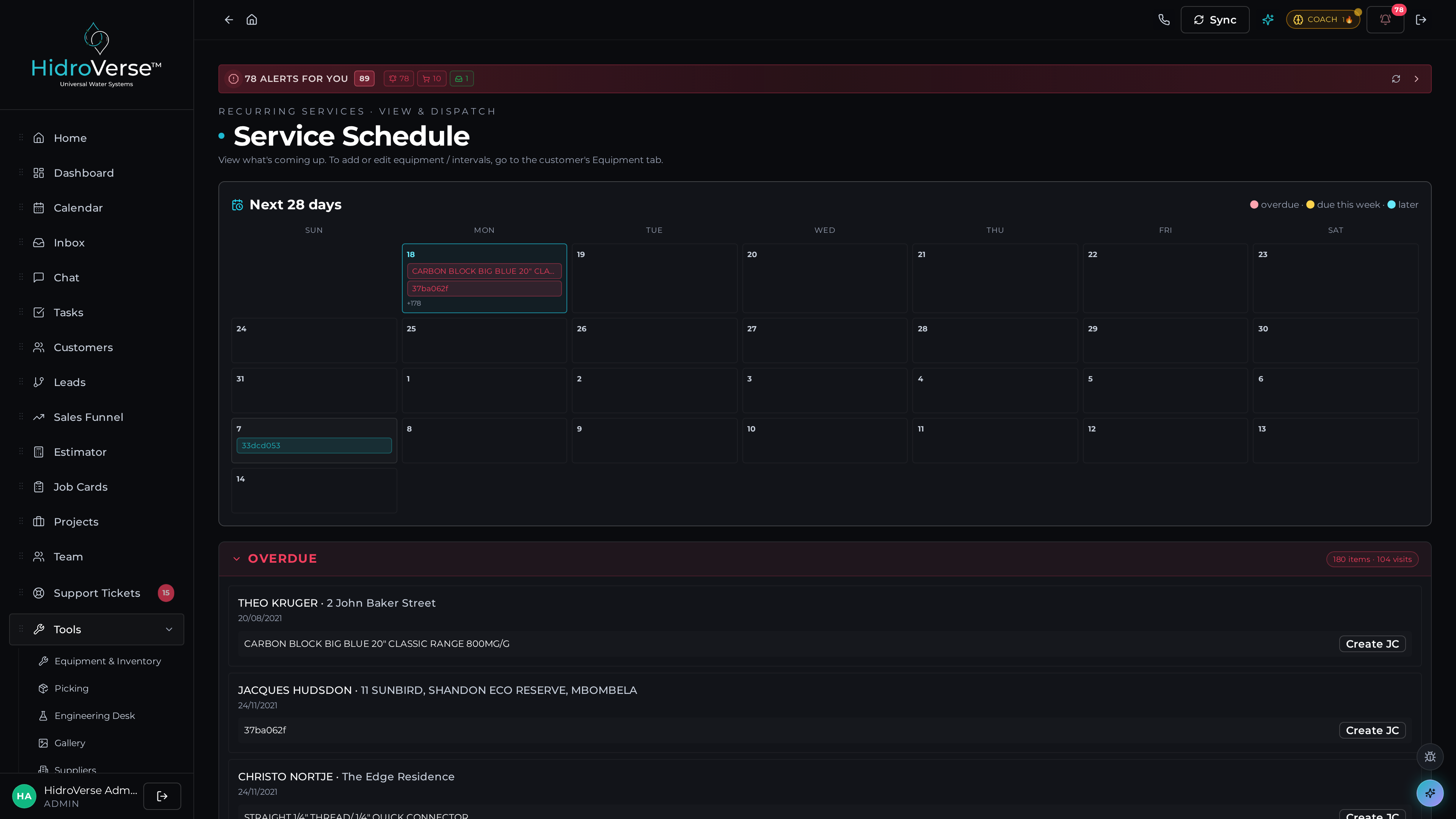 Scheduling board